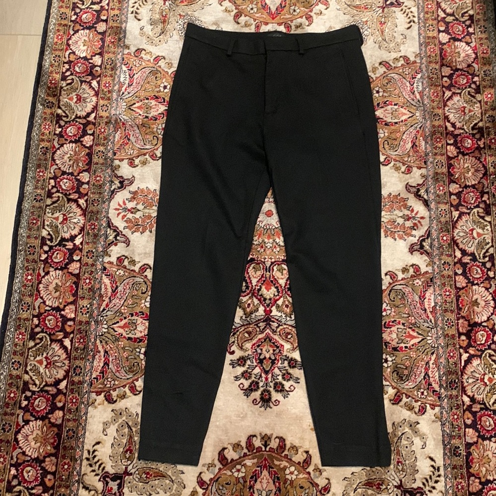 COS MENS BLACK ZIP CUFF TROUSERS (SIZE 32R)